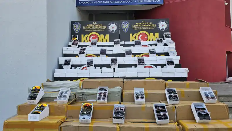 Adana’da 12 Bin Kaçak Güneş Gözlüğü Ele Geçirildi: Piyasa Değeri Milyonlarca Lira